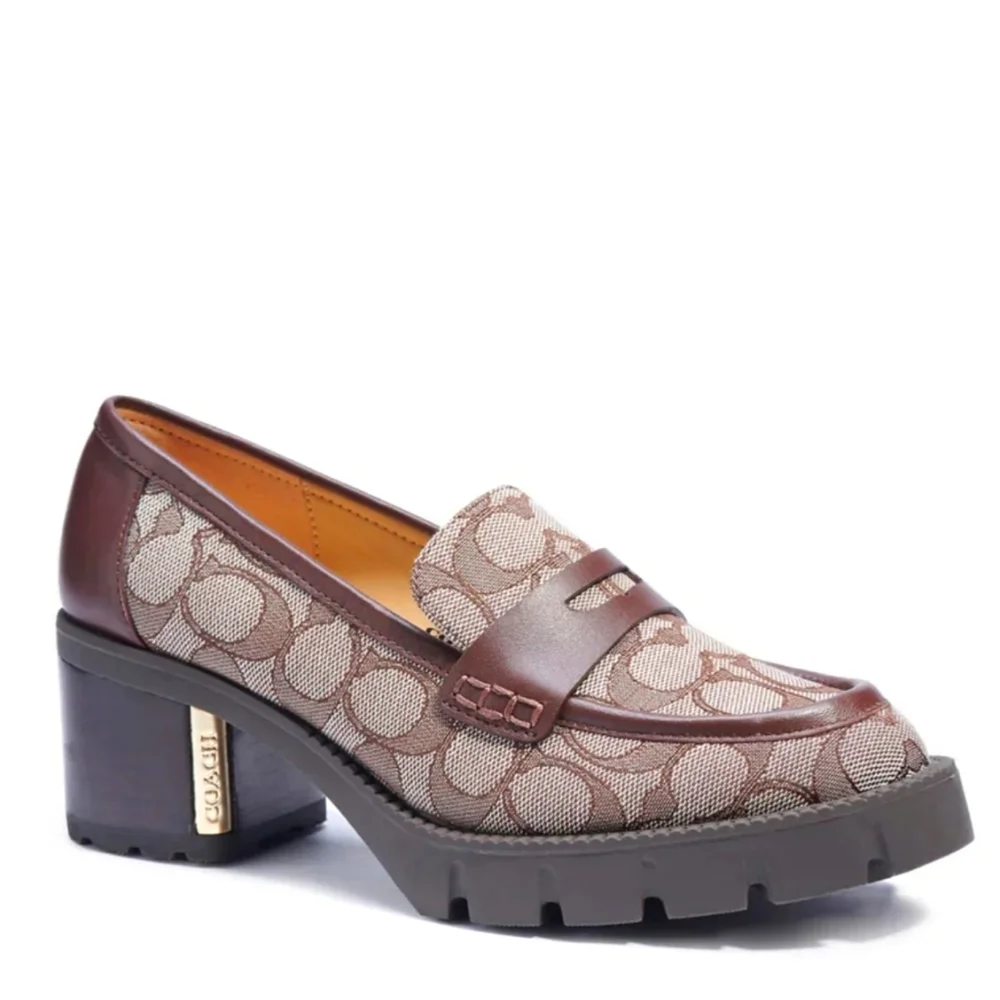 COACH "CORA" LOAFER PUMPS IN COLORS OAK/MAPLE, SIZE 9.5 - Picture 1 of 6